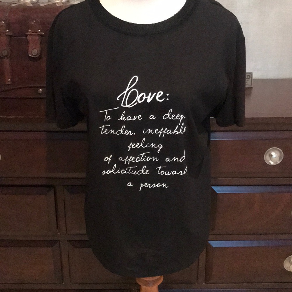 LOVE black Blouse! Just perfect message of love!